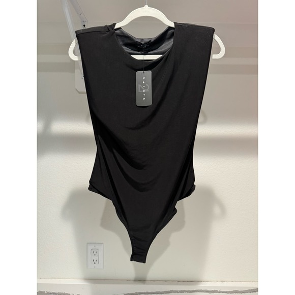 NWT 2 Saints Bodysuit with Shoulder‎ Pands Sleeveless Black Size Large - Picture 1 of 7